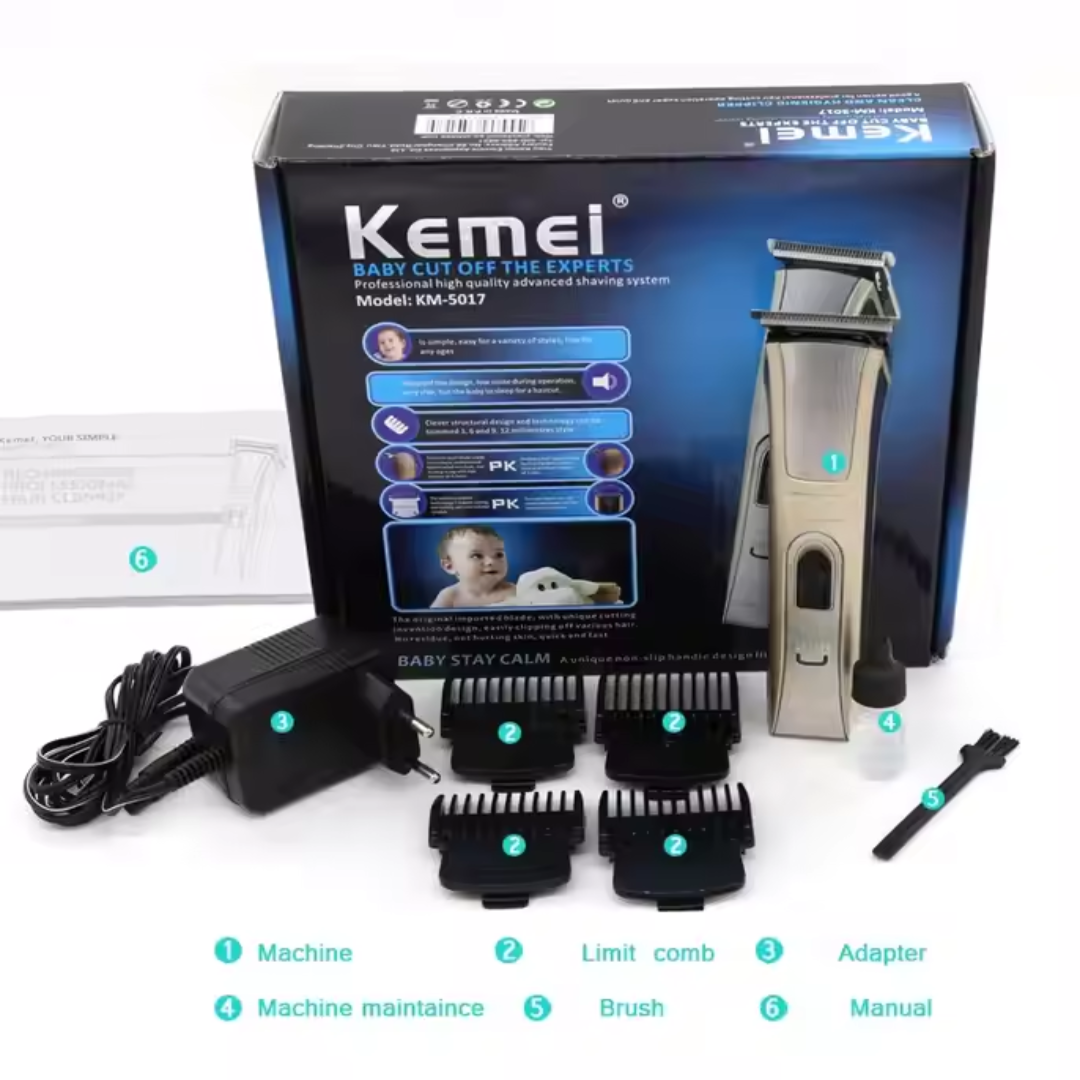 Kemei KM-5017 Rechargeable Cordless Hair & Beard Trimmer